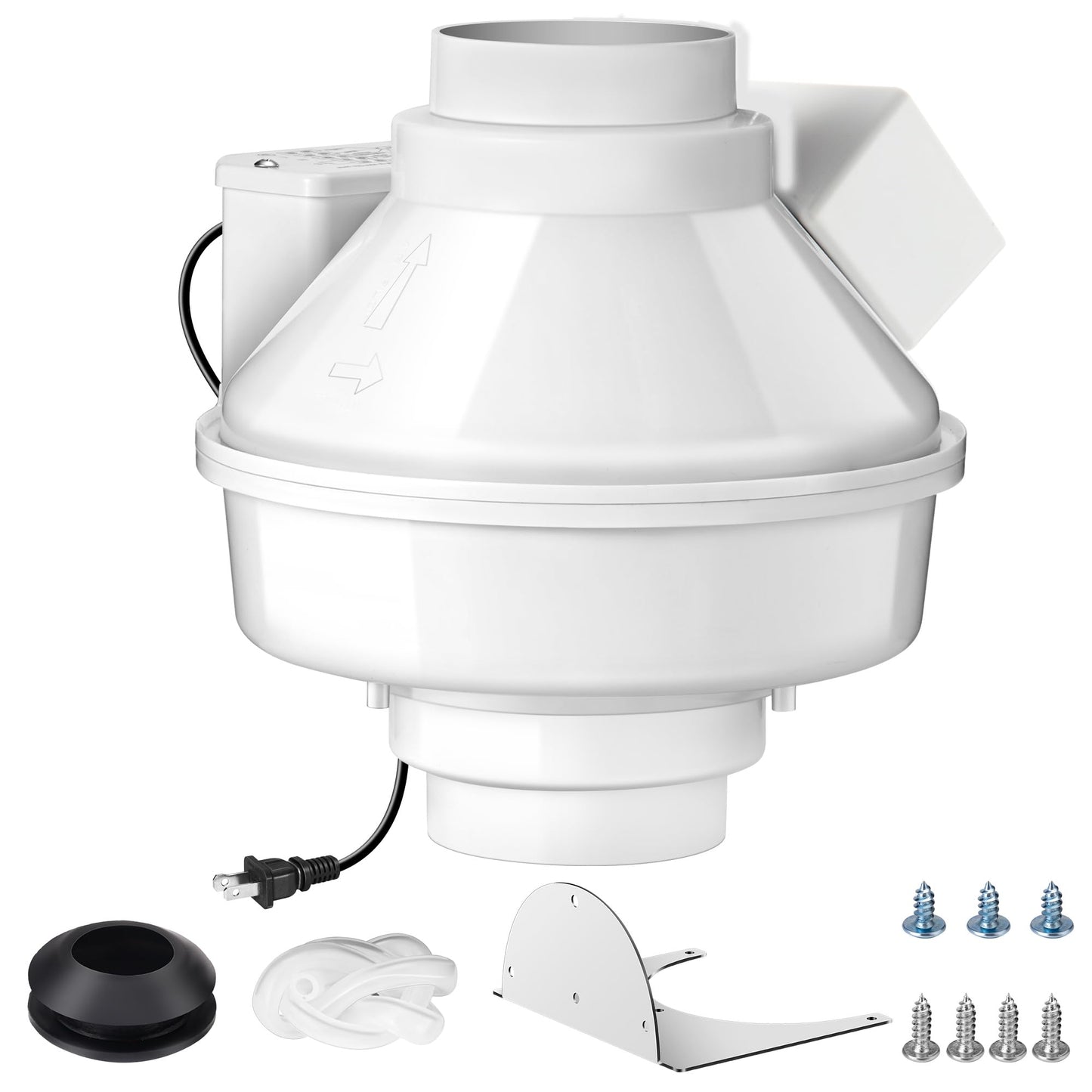 4 Inch Dryer Booster Fan with Pressure Switch for Auto-Activation, 167 CFM Dryer Vent Booster Fan with Plug, Compatible Replacement for DBF 110, Helps Shorten Drying Time & Reduce Lint Buildup