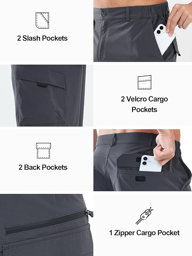NORTHYARD Men's Cargo Hiking Shorts 9" Lightweight Outdoor Tactical Work Camping Sport Golf Casual Travel Fishing Multipocket