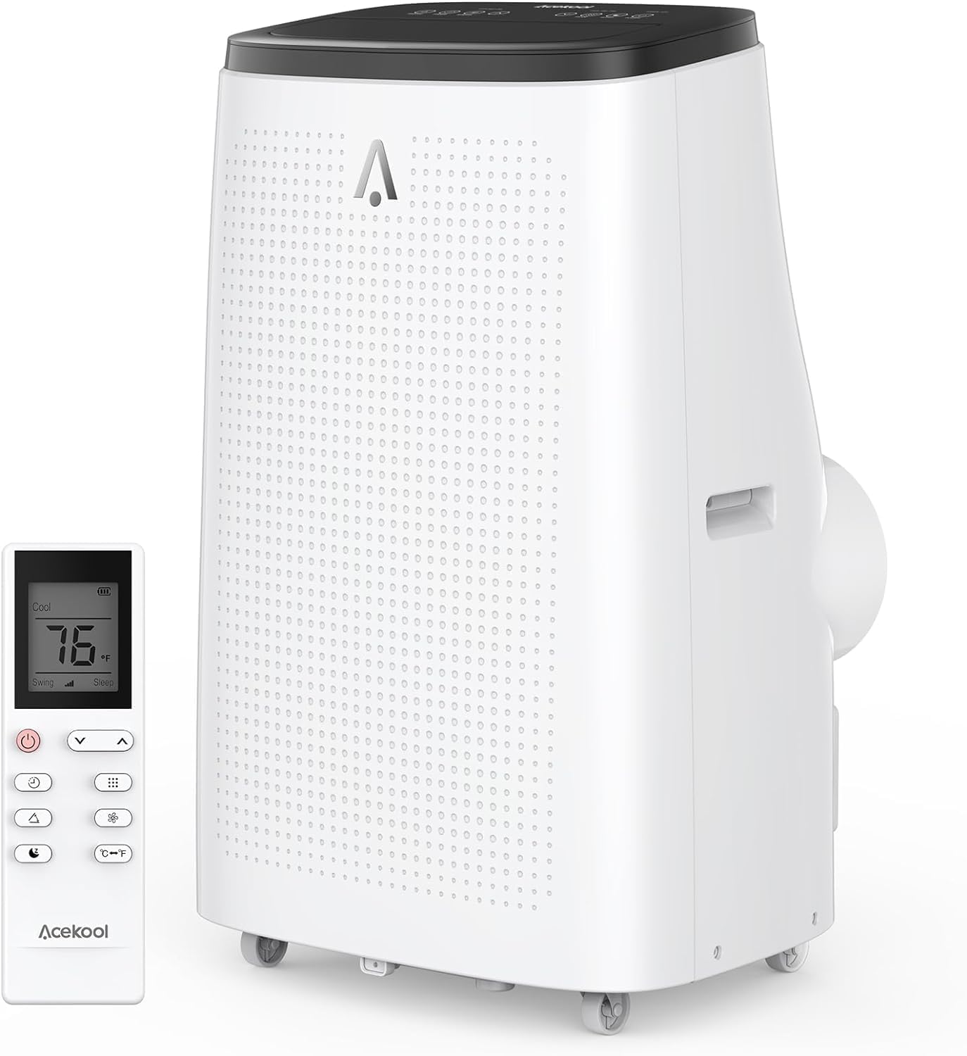 Portable Air Conditioners 14,000 BTU, AC Unit for Bedroom with 3-In-1 Cooling, Fan & Dehumidifier, Smart Control Via Remote, Drainage-Free Design for 750 Sq.Ft Rooms, Dark Grey