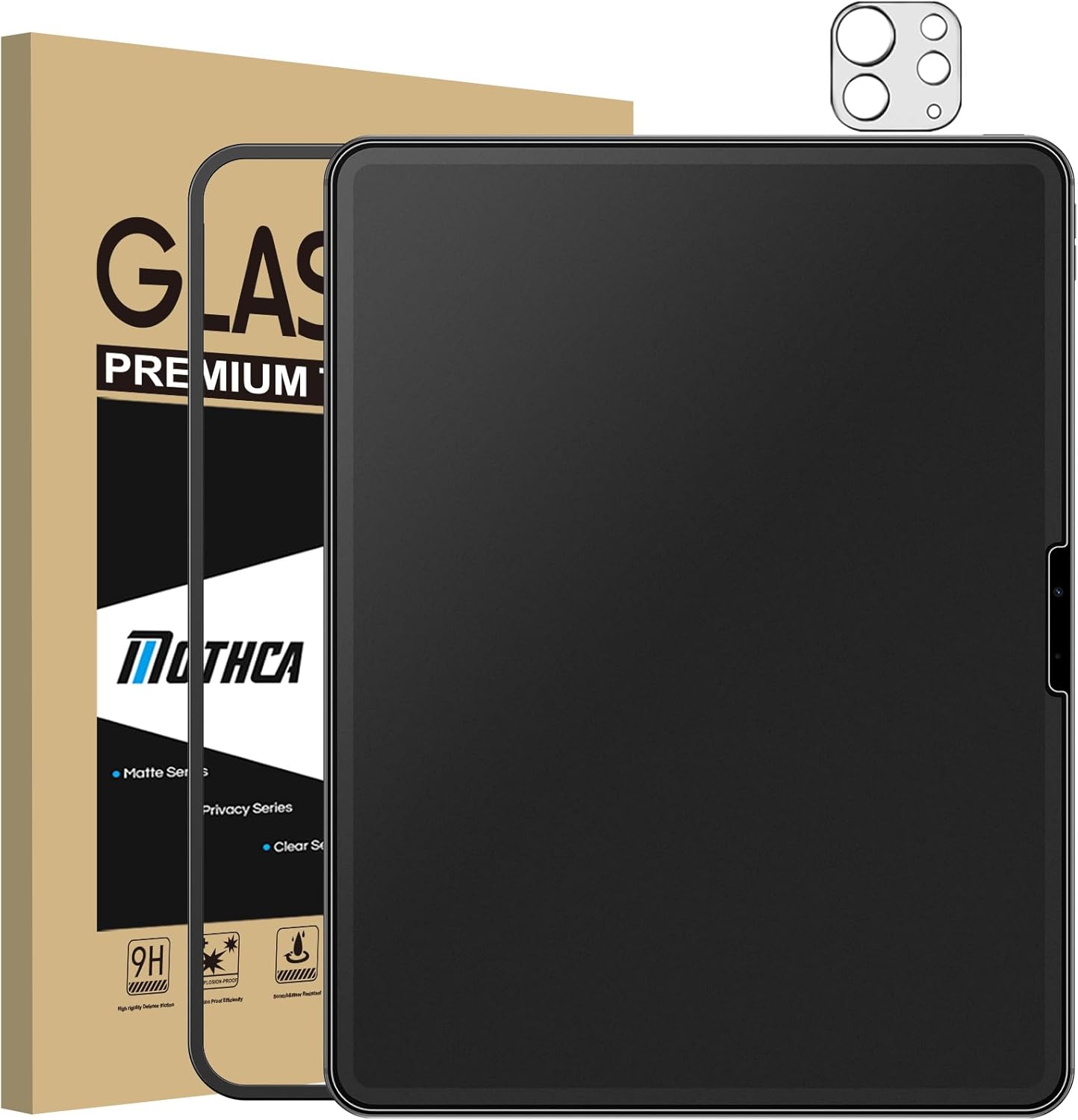 13-inch M5 2025 M4 2024 Mothca Matte Glass Screen Protector for iPad Pro / + Camera Lens Protector with Installation