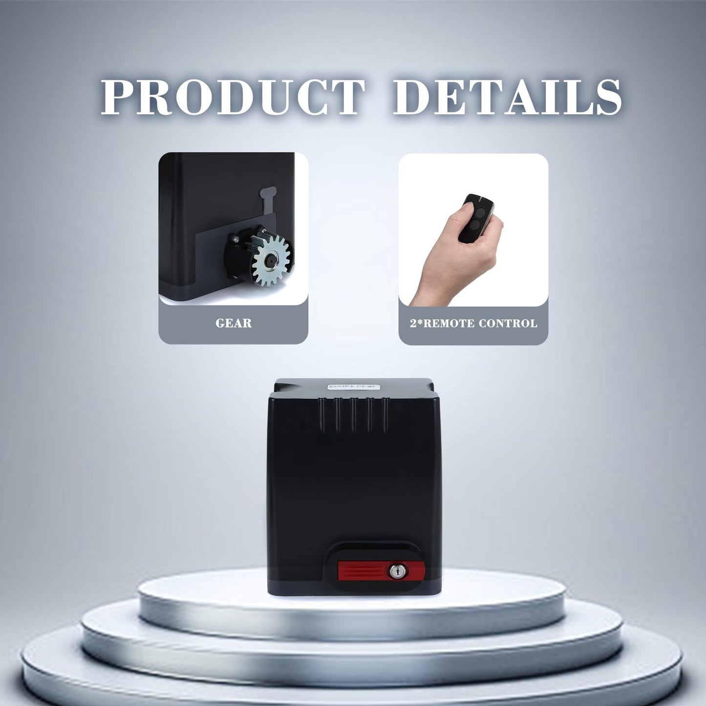 GATEXPERT Sliding Gate Opener Kit with AC 110V/60HZ Motor, Remote Transmitter, Gear Driven Automatic Gate Operator (for 1350lb & 26ft Gate, DK1350-M)