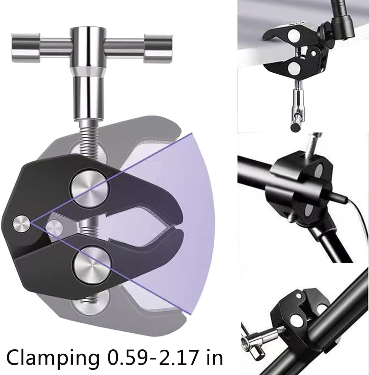 Lupholue 360 4.7" 12.9" Universal Adjustable Tablet Holder Mount for Treadmill, Spin Bike, Stroller, Wheelchair, Golf