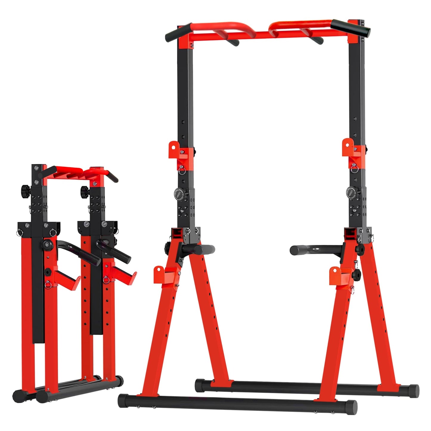 Aroha Foldable Power Tower Pull Up Bar Station, Multi-function Stable Pull Up Dip Station for Home Gym Strength Training Equipment