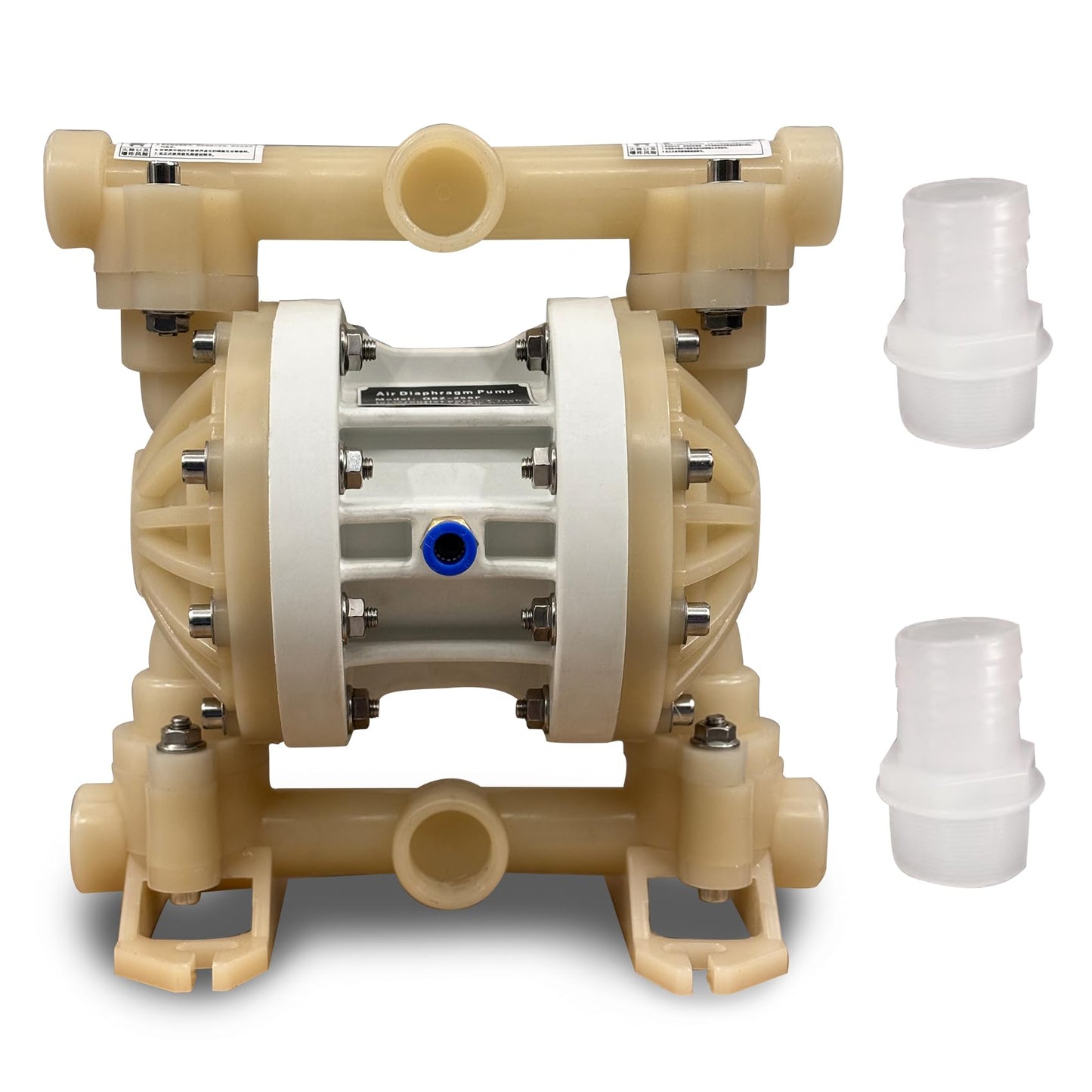 Air-Operated Double Diaphragm Pump, PVDF body, PTFE diaphragm， highly corrosive chemical pump 1 inch 17GPM (QBZ-25PVDF)