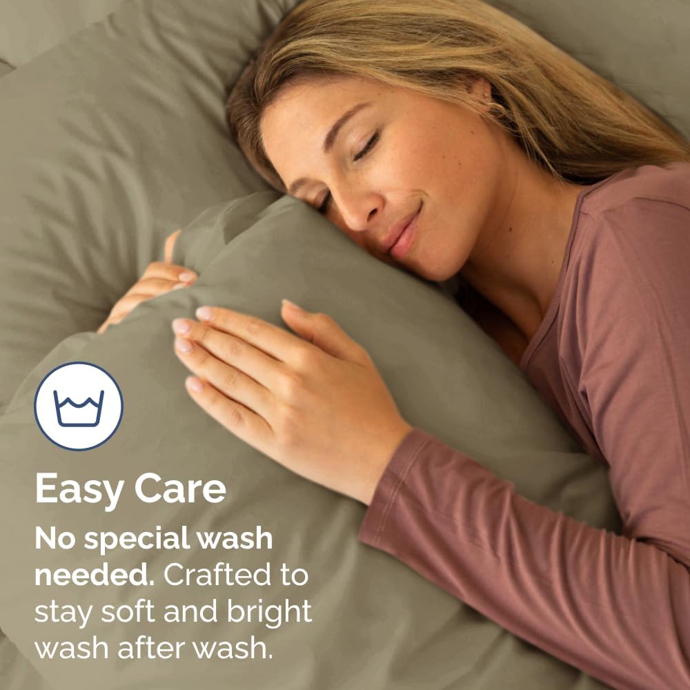 Skiennix Standard Pillow Cases Set of 4 - Ultra Soft Hotel Quality Covers - Machine Washable Khaki