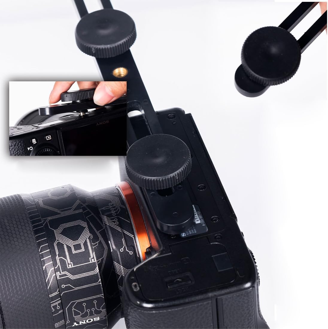 RecDec 2 Pack 1/4 Dual Selfie Light Holder Tripod Mount Stand with Screw Second Video Lights Extension Bar for Clip