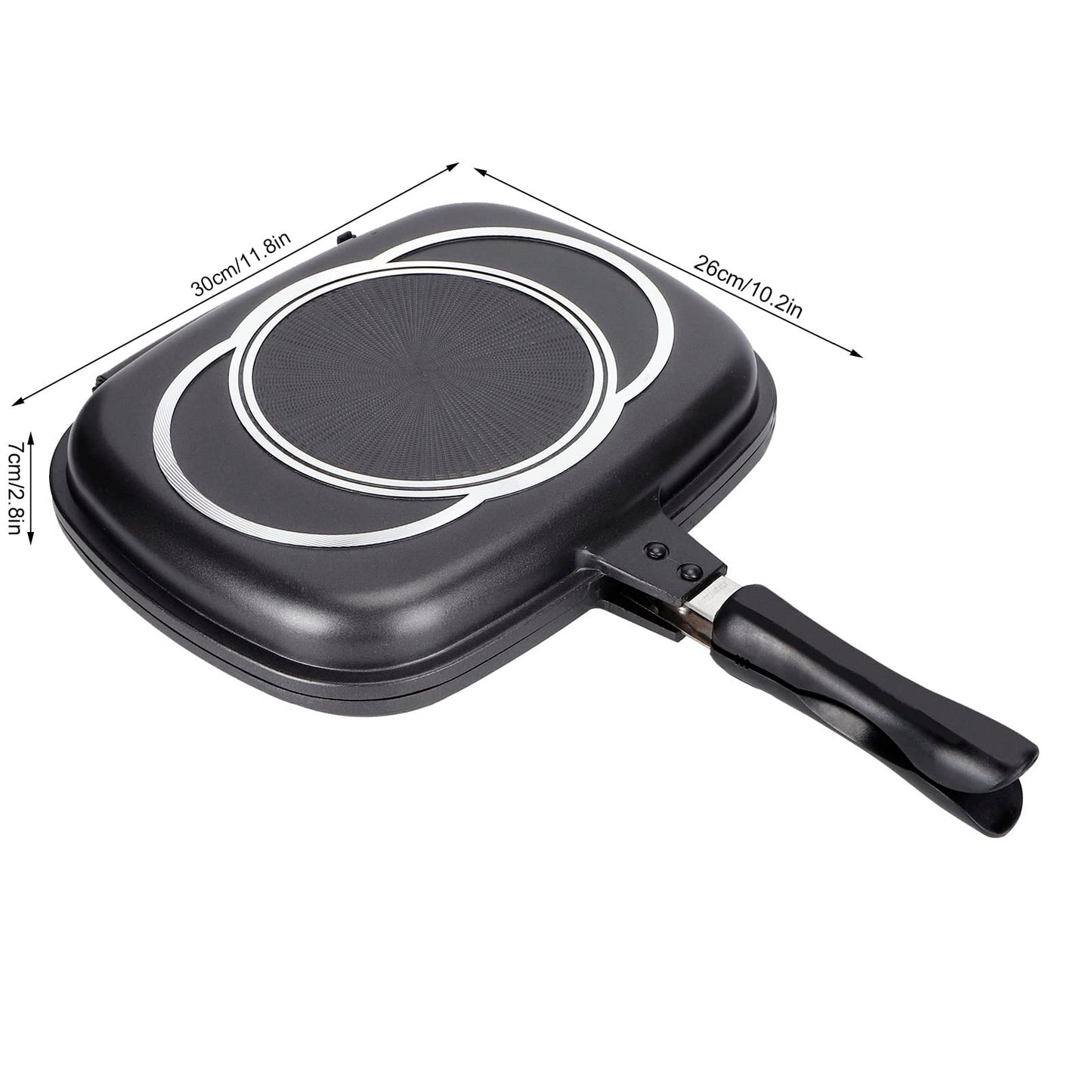 32cm Cast Aluminum DoubleSided Frying Pan Barbecue Cooking Tool Cookware for Home Outdoor Kitchen Accessories