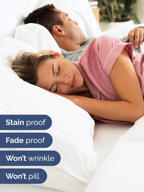 Extra Deep Queen Sheet Set - 4 Piece Breathable Cooling Bed Sheets - Fits 18-24 Inch Mattresses - Ultra Soft, Wrinkle-Free Luxury Bedding - White
