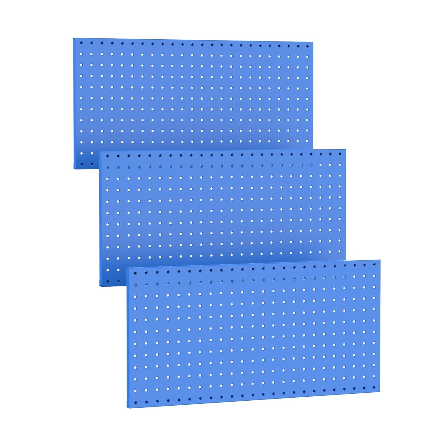 TORACK 3 PCS Metal Pegboard Panels(12x24 inch) for Wall Garage Utility Tools Storage Pegboard for Workbench, Modular Peg Board Tool Organizer Board Kit(Pack of 3, Blue)