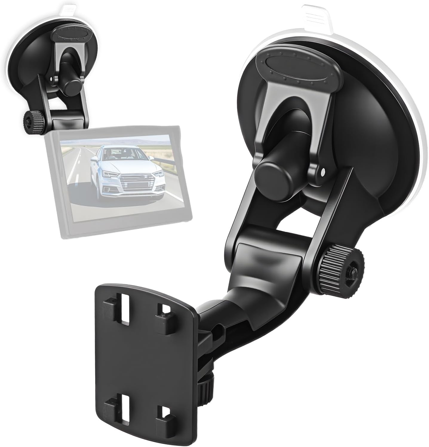 Exircy Upgraded Windshield Backup Camera Mount for Car, Black Car Camera Suction Mount Portable Cars Monitor Mounts