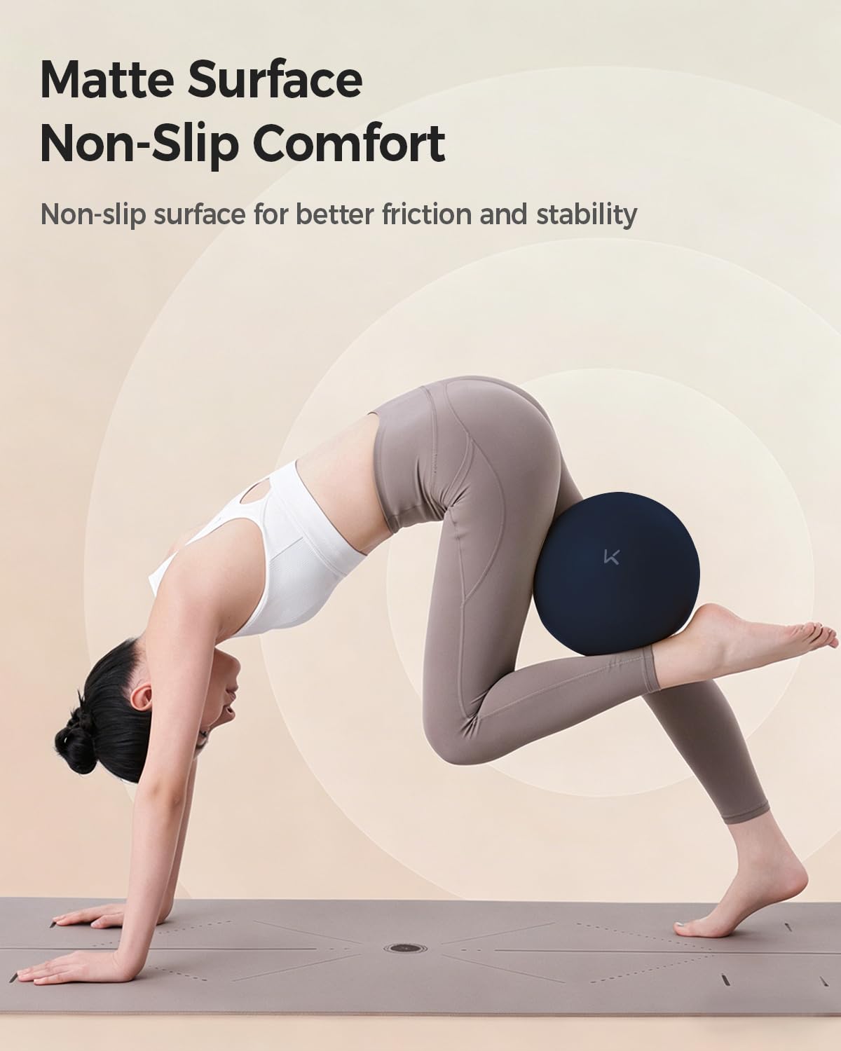 KEEP Pilates Ball- Balance Yoga Balls for Working Out, Fitness Ball for Core Strength and Physical Therapy, 25cm, Navy Blue