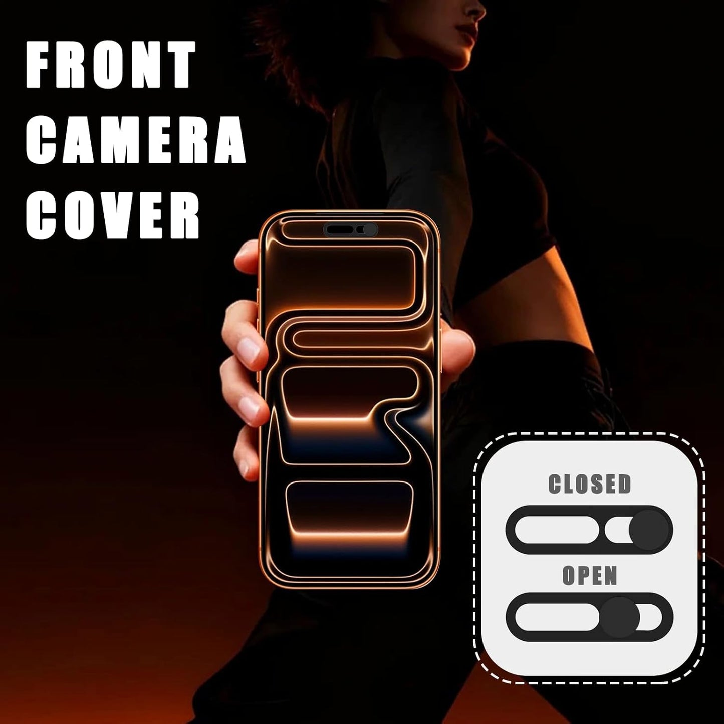 17/17 17 Pro/17 2 Pack-Black Front Camera Cover Compatible for iPhone Air / Pro Max,Webcam Cover Protect Privacy