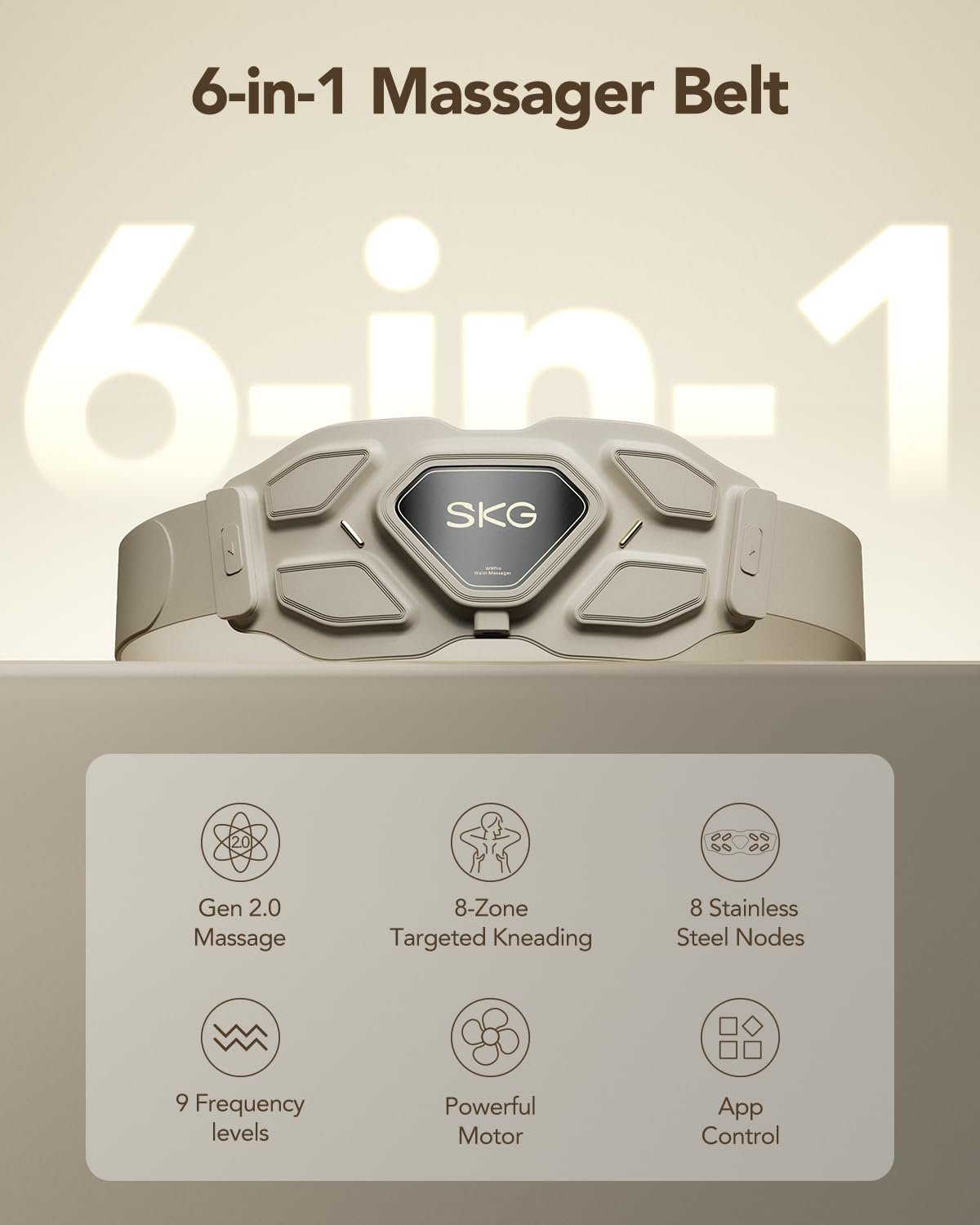 SKG Lower Back Massager for Stress Relief Deep Tissue Fathers Day Adjustable Cordless Heating Pad Infrared Vibrating Back Massager for Mom Grandpa Dad