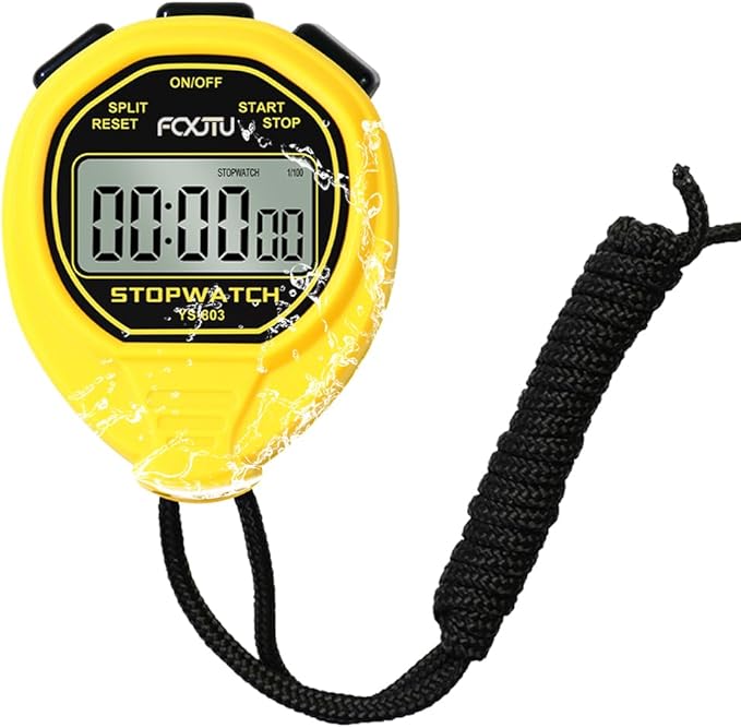 FCXJTU Digital Simple Stopwatch Timer, No Bells, No Alarm, Simple Basic Operation, Silent, Clear Display, ON/Off, Large Display for Swimming Running Training Kids Coaches Referees Teachers