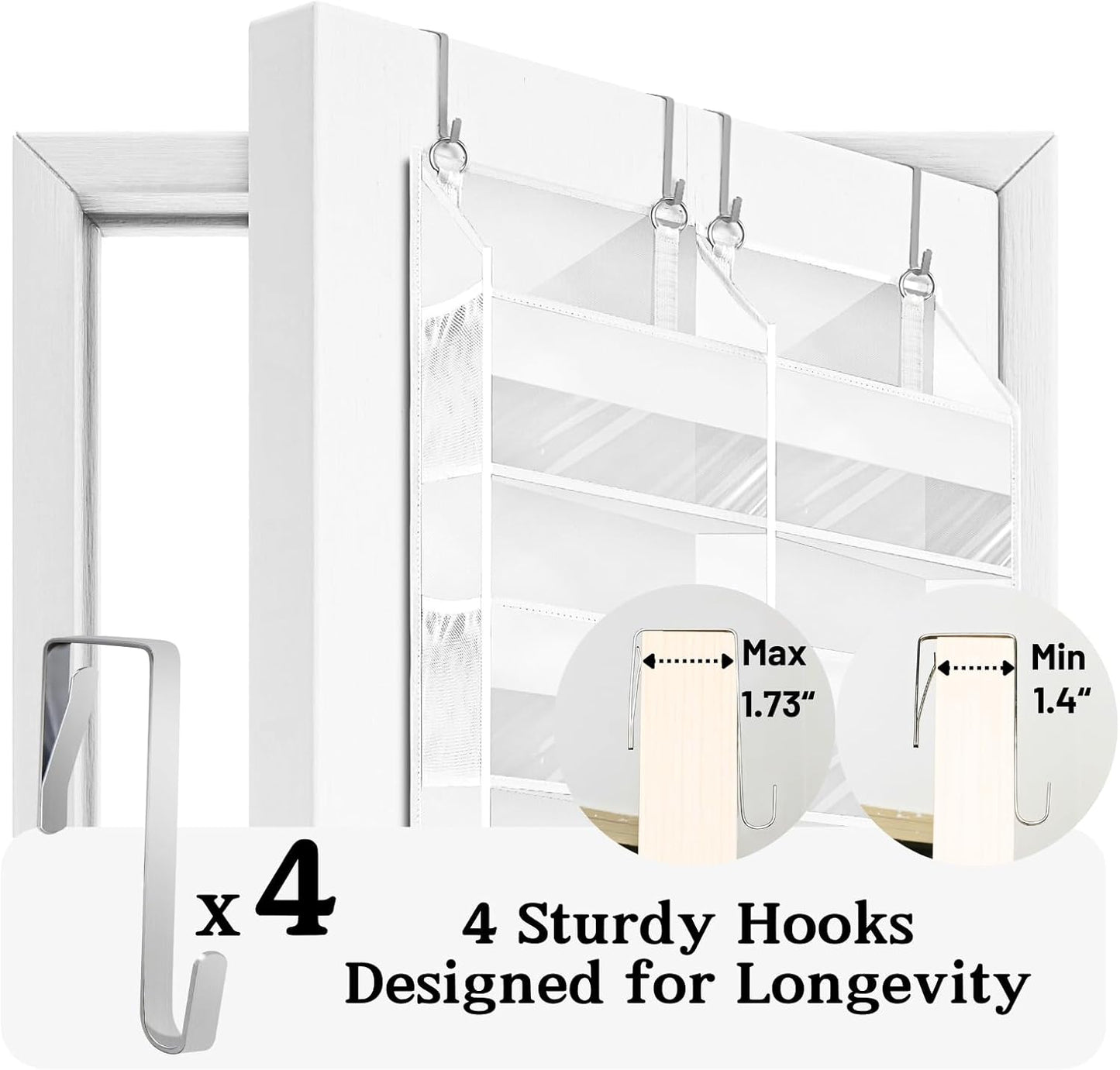 Over The Door Organizer - Extra Large 5-Tier Storage Solution | 10 Compartments for Toys, Shoes & More