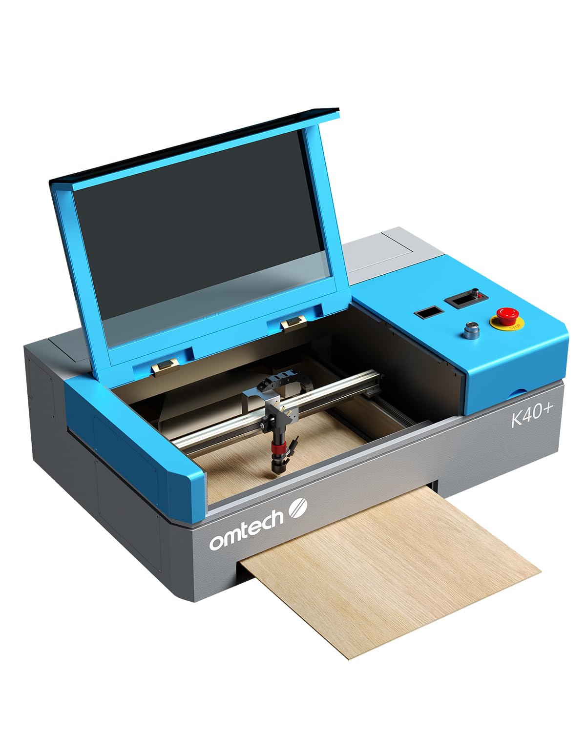 OMTech K40+ 45W CO2 Laser Engraver, 12"x8" Desktop Laser Cutter & Engraving Machine for Home Use, LaserGRBL LightBurn Compatible, Adjustable Laser Head Air Assist for Wood Glass More