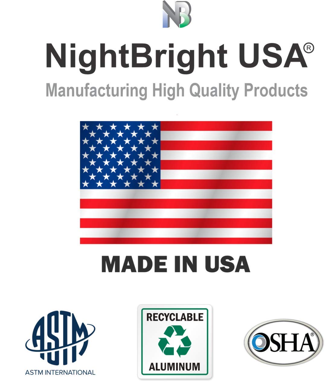 Photoluminescent Exit Sign Green - Pack of 2 - Aluminum - UL 924 Code Approved/IBC/NFPA 101 / NightBright USA Part Number ULG-050 II