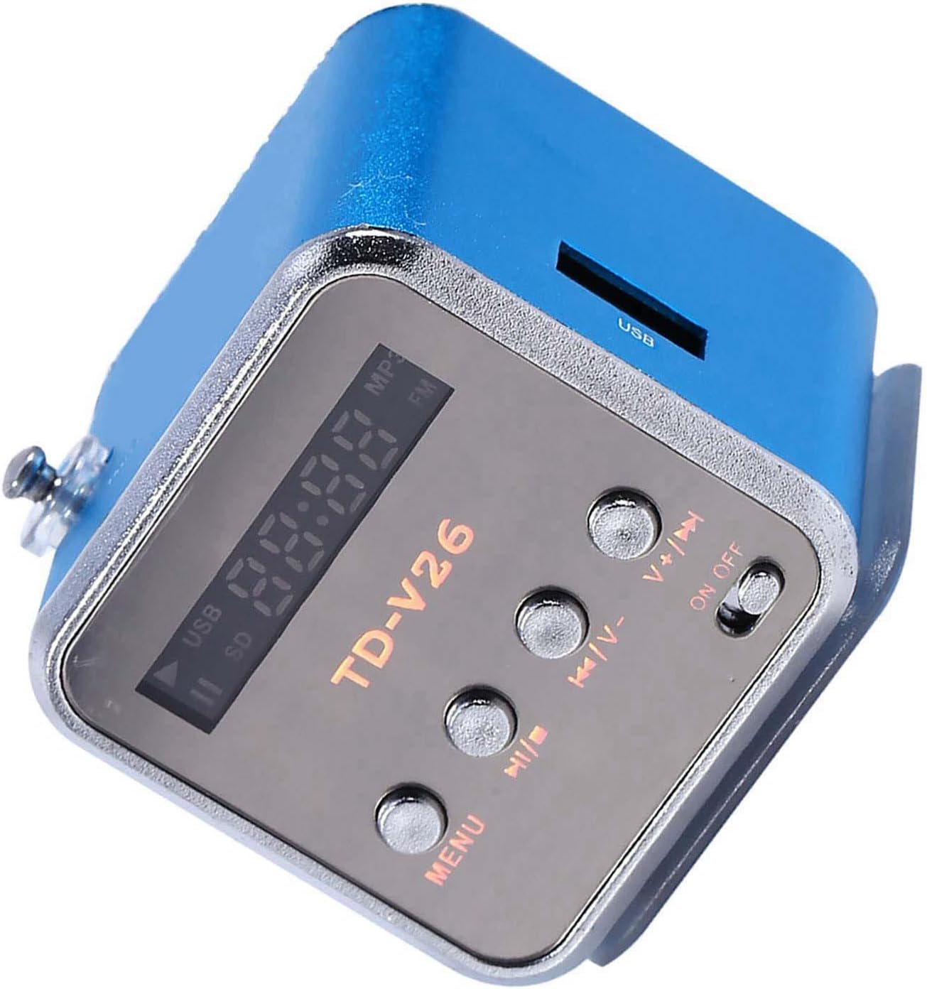 Zerone MP3 5W 5x5cm Mini Speaker Digital Music Player, with FM Radio Portable Audio Player Supports TF/USB Output