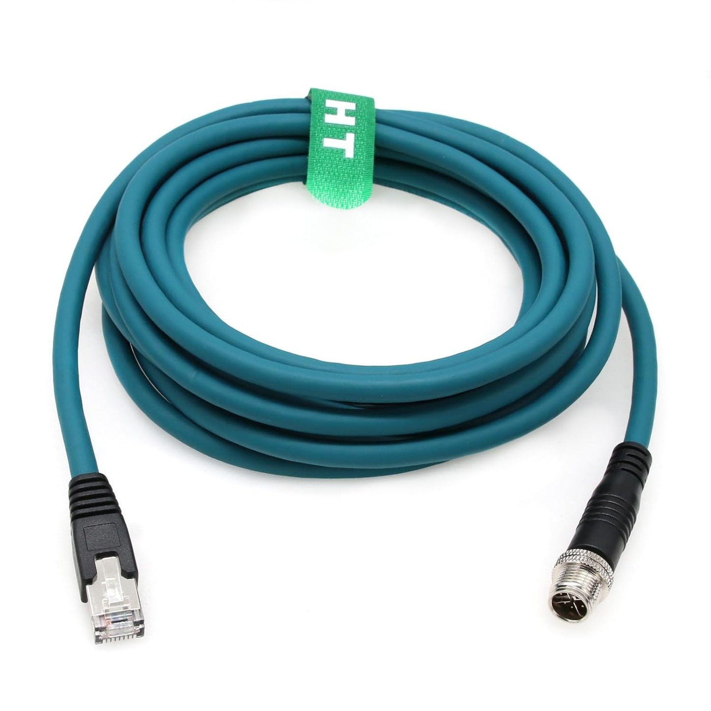 M12 8 RJ45 CAT-7e 1M Ethernet Pin X-Code GigE Cable for Basler Cognex Vision Camera Sensor Barcode Reader PLC Router