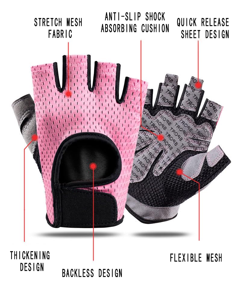 KEYDUACU Workout Gloves,Weight Lifting Fingerless Gym Exercise Gloves,Men's and Women's Anti-calluses Must-Have Fitness Gloves, Lightweight and Breathable Black(S