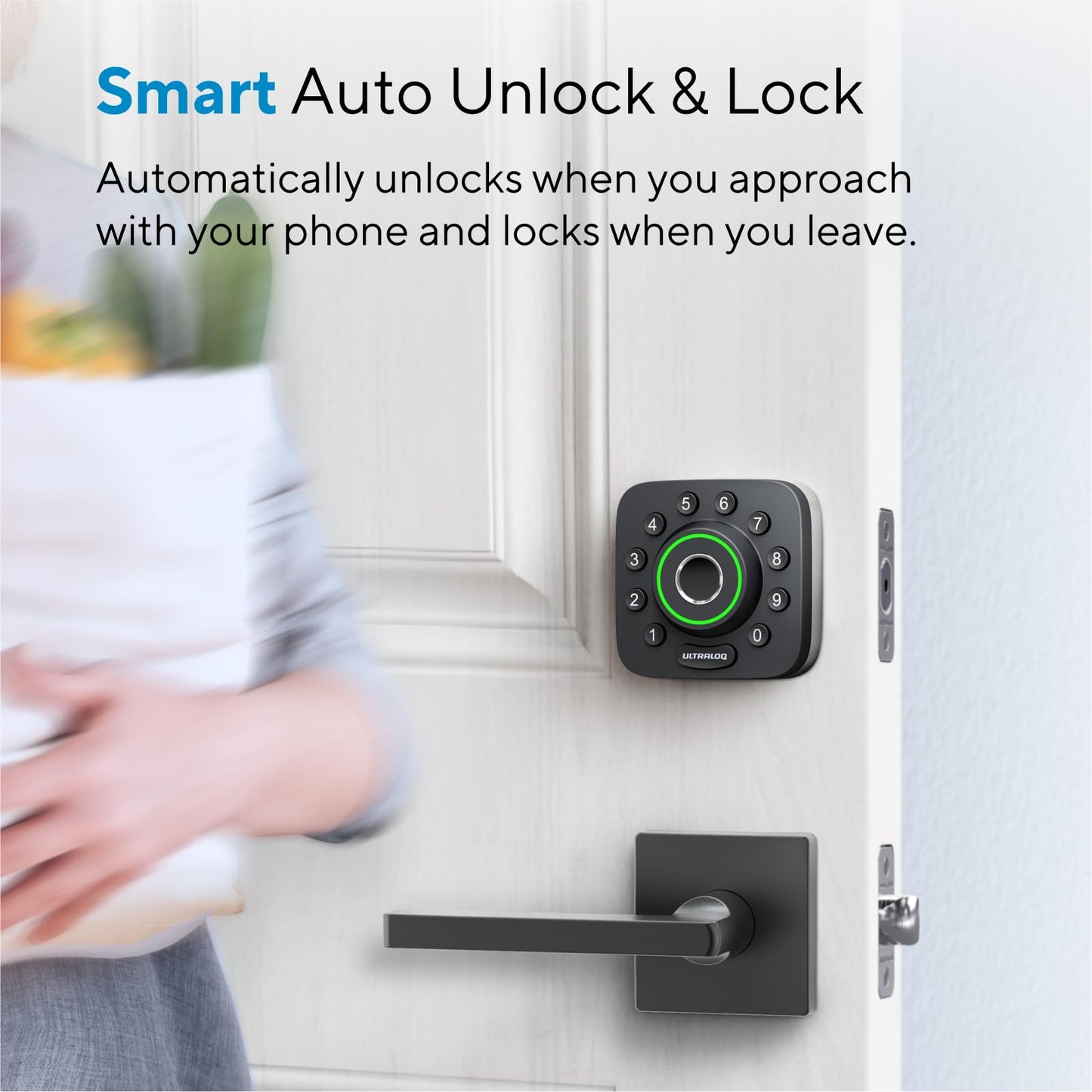 ULTRALOQ U-Bolt Pro WiFi Smart Lock with Door Sensor, Built in Wi-Fi Smart Deadbolt Lock for Front Door with Fingerprint ID, App Remote Control, Share Access, Auto Unlock, Auto Locking, Backlit Keypad