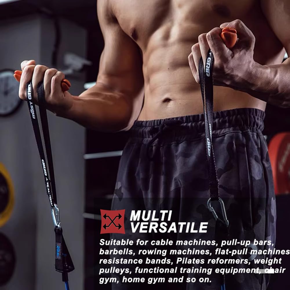 Lara Star Pull Up Handles Grips Fitness Strap Heavy Duty Cable Machine Handles Training Grip Strength Sling Trainer for Home Gym Pull-up Bars Barbells and Pulling Machines