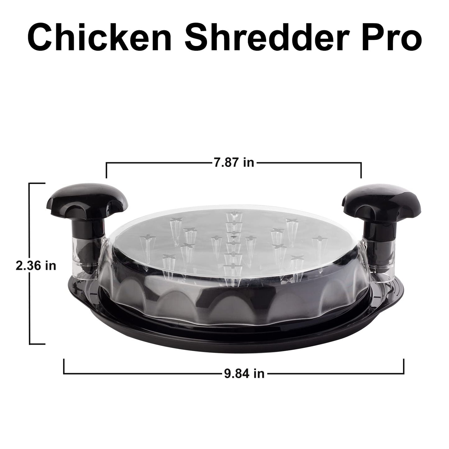 Chicken Shredder, Chicken Breast Shredding Tool with Transparent Cover, Ergonomic Handle Anti-Slip Heat Resistant Meat Shredder, BPA Free Easy Cleaning Shredder for Pulled Pork Kitchen Use