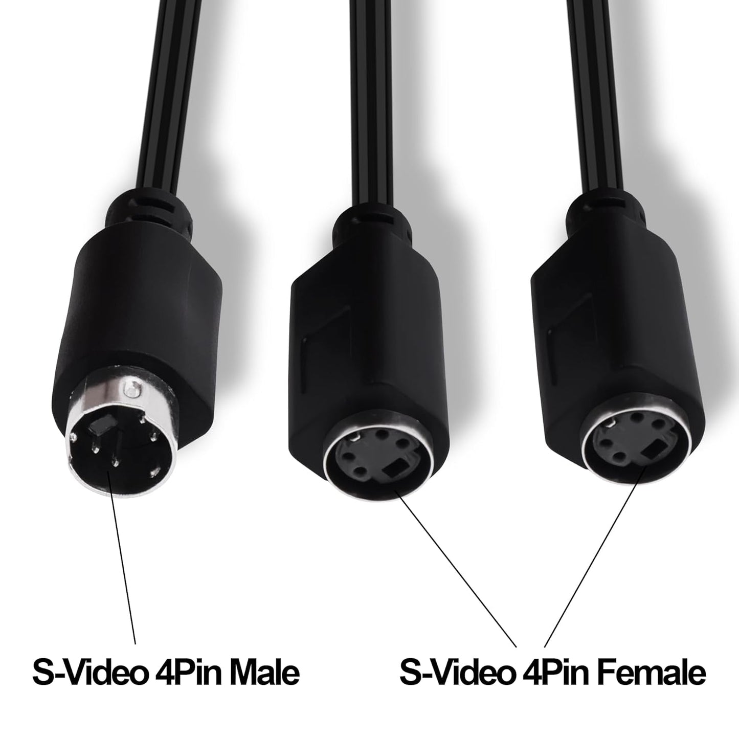 YARCHONN 4 4 -30cm S-Video Cable Mini Din Pin SVideo Y Splitter Extension Cable Pin Mini Din SVHS Y Splitter Lead Cord