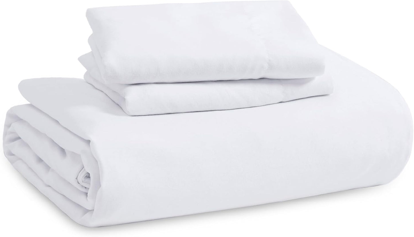 Bedsure Duvet Cover Set - King Size 4-Piece Extra Soft Cotton-Like Bedding in White | Zipper Closure & Fitted Sheet