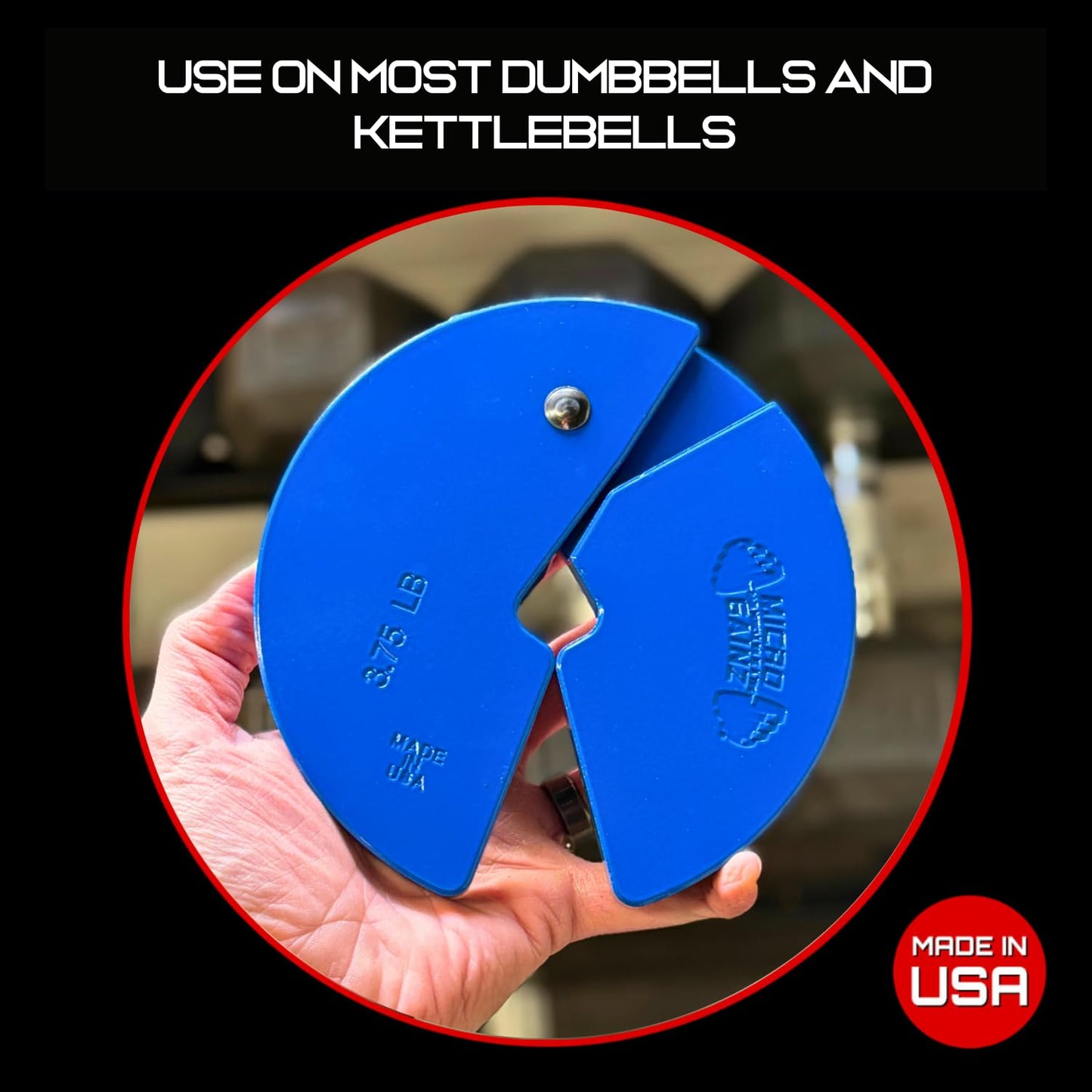 Micro Gainz Dumbbell Fractional 3.75 lb Weight Plate, Ideal for Micro Loading, (Choose Color) 2 Piece Fractional Weight Plates, Designed for Dumbbell Training, Made In USA (Blue)