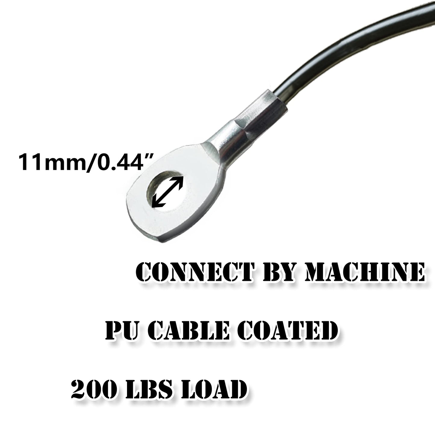 J Bryant Fitness Gym Replacement Cable Fitness Pulley Cable Thick 0.2inch/5mm Heavy Duty Steel Wire Rope for Home Gym Cable Pulley Attachments Machine Accessories (Type-B, 98")
