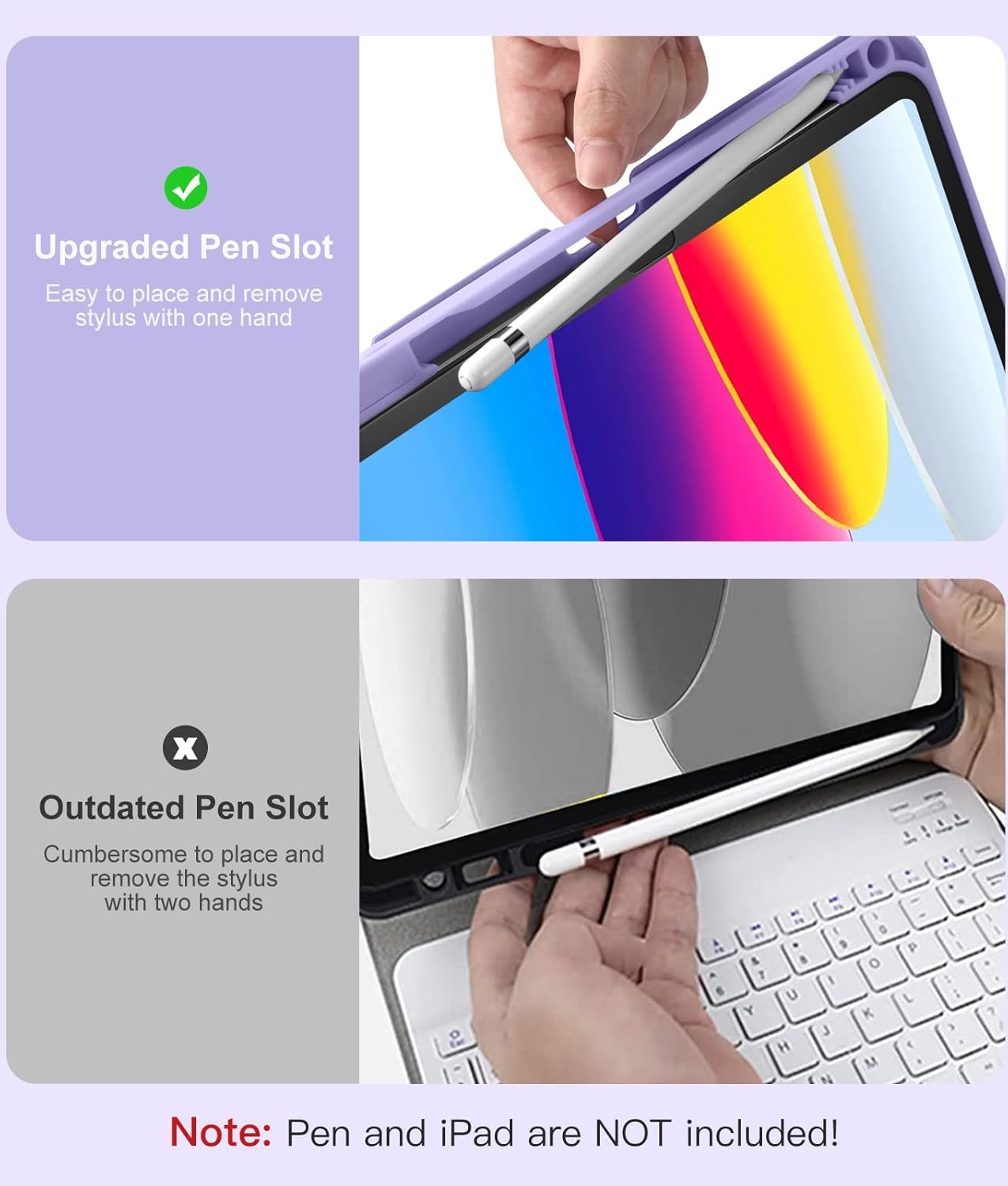 Hamile 11th 10th 7 11-inch A16 2025 10th 10.9 Inch 2022 for iPad Generation Case with Keyboard - Colors Backlit