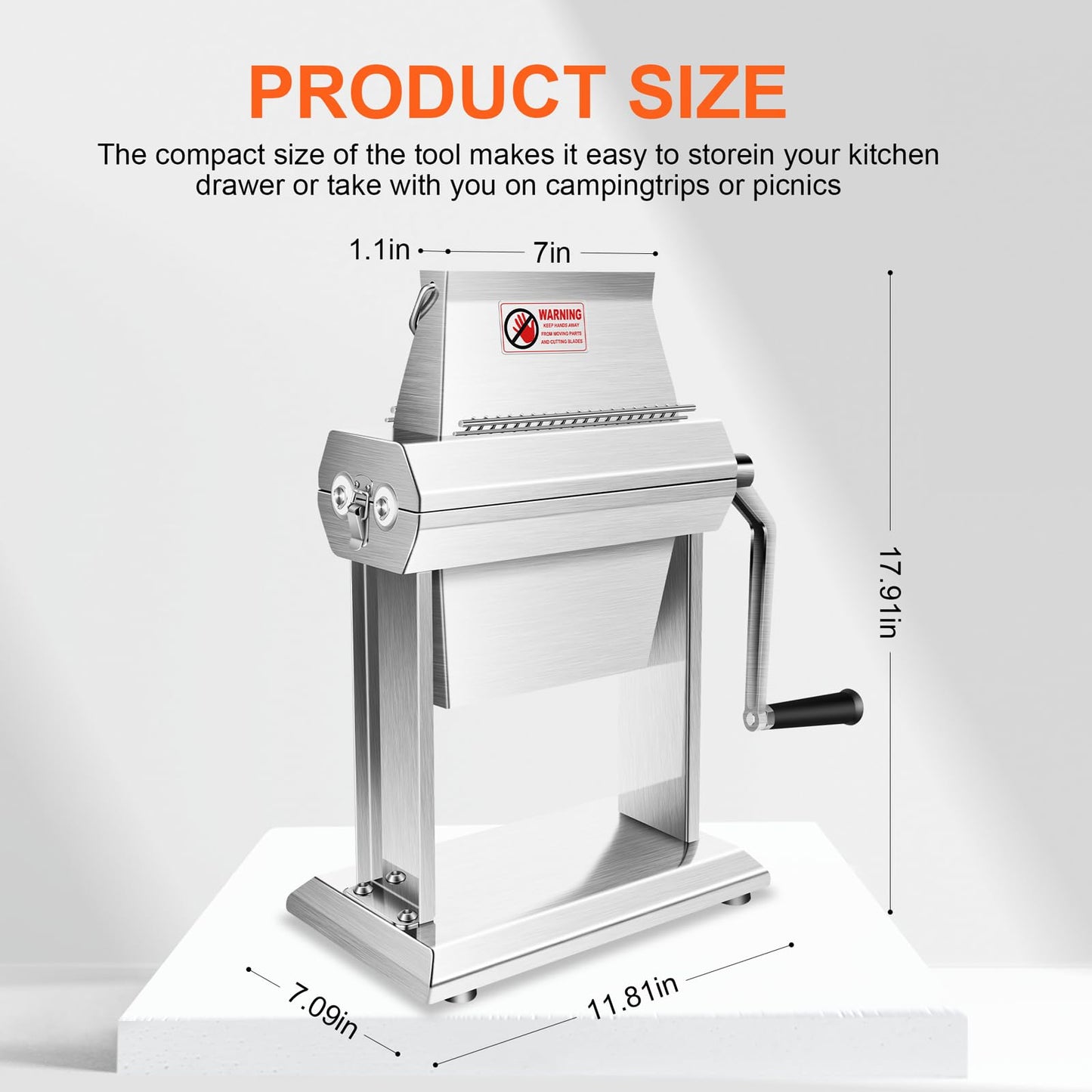YBSVO Commercial Meat Tenderizer Machine - Heavy Duty Stainless Steel Manual Cuber with 40 Sharp Blades - Hand Crank Steak & Venison Tenderizing Tool for Butchers, Hunters & Kitchens (7" Wide Feed)