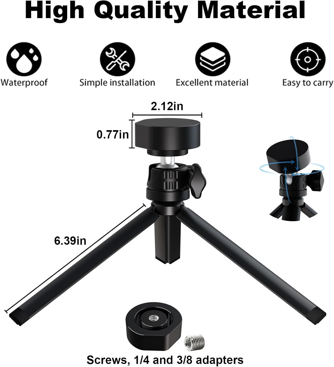 FIUTY for Starlink Mini Tripod Stand with Ball Head and Pipe Adapter, Angle Adjustable Desktop Tabletop Tripod Stand