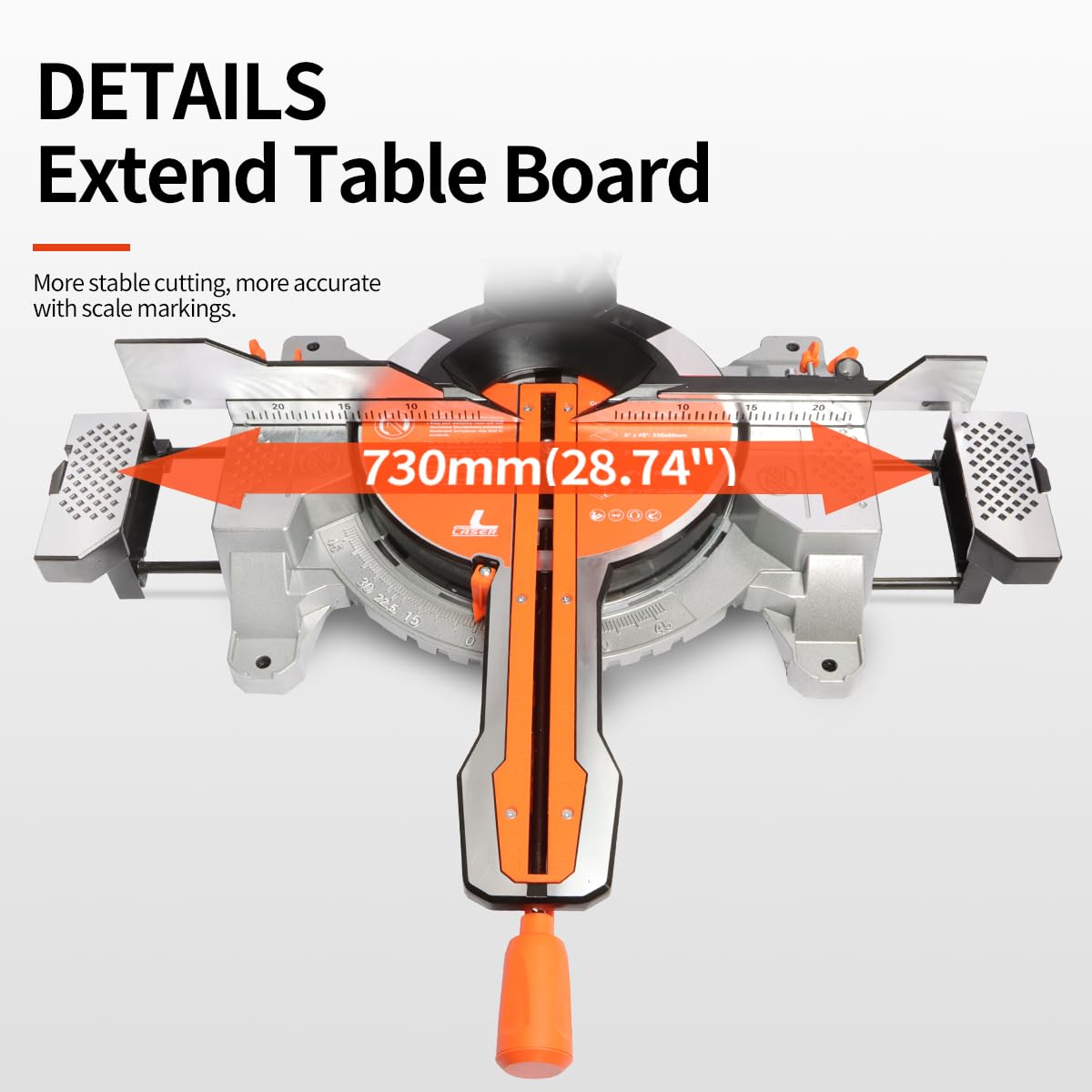 TOYAKI 12-Inch Sliding Compound Dual-Bevel Miter Saw With Laser Guide, LED Light,Extension Table, 15-Amp, 4.13x12.99inch Cutting Capacity, With 40T And 120T TCT Miter Saw Blades