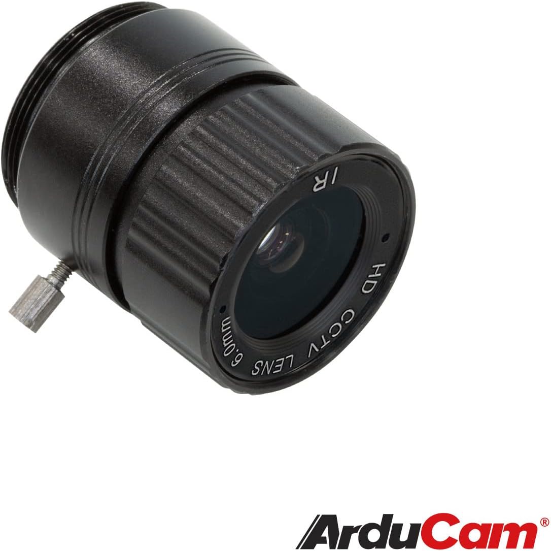 Arducam 6mm Lens for Raspberry Pi HQ Camera, Wide Angle CS-Mount Lens, Focal Length with Manual Focus