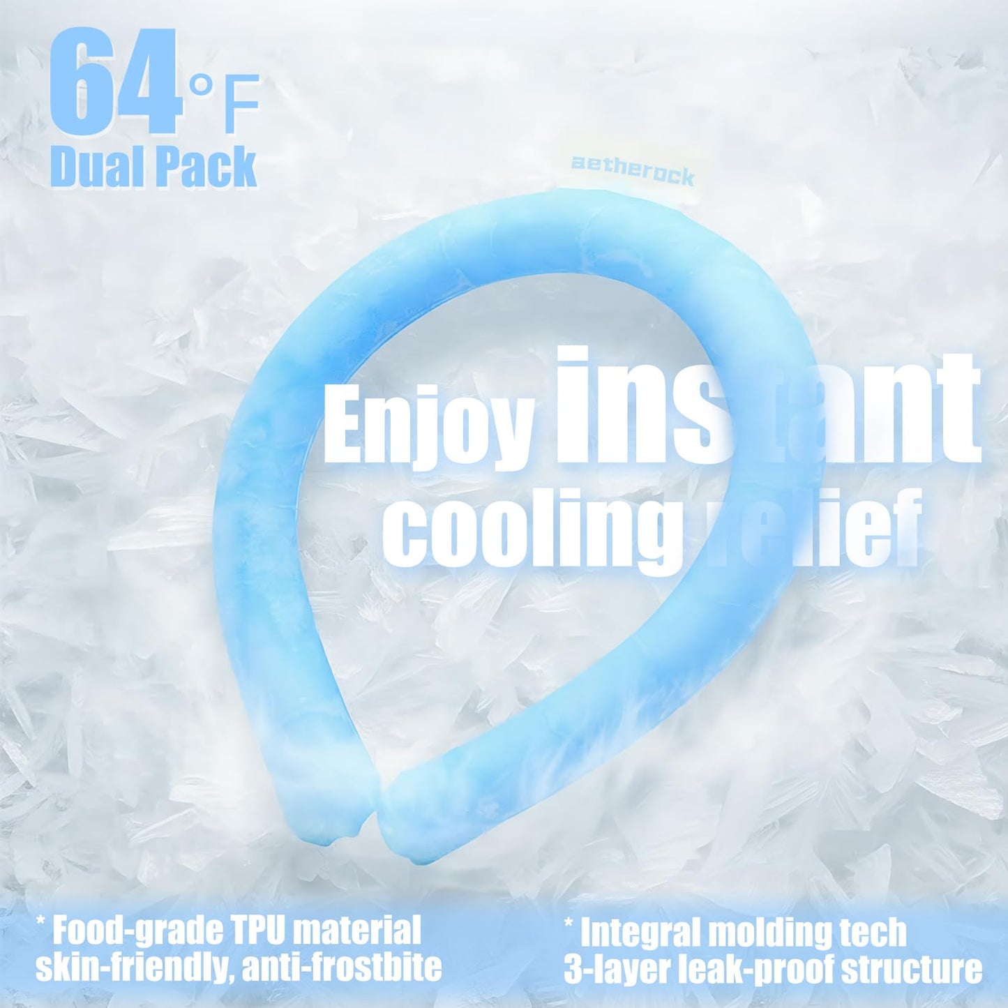 2 PCS Neck Cooling Tube,with Insulated Carry Bag,Reusable Ice Pack,Neck Coolers for Hot Weather,Ice Ring for Summer Heat,Personal Cooling Device,Ideal for Sports,Outdoor Activities (White+Blue)