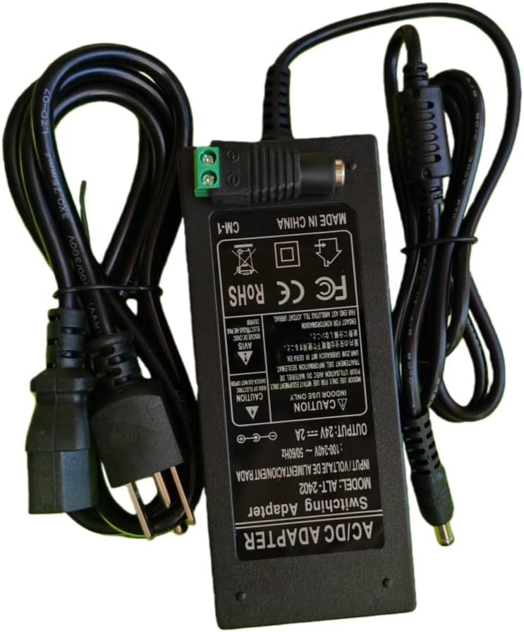 Lansan 24V 2A 100-240V 24V 2A Switching Power Supply Adapter, AC/DC Power Adapter with Power Cord, Input, Output