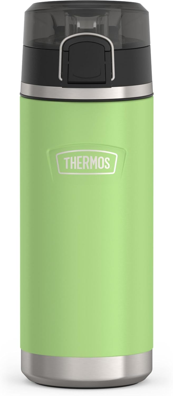 THERMOS Icon Series Water Bottle - 18 Ounce Stainless Steel, Lime - Vacuum Insulated with Spout