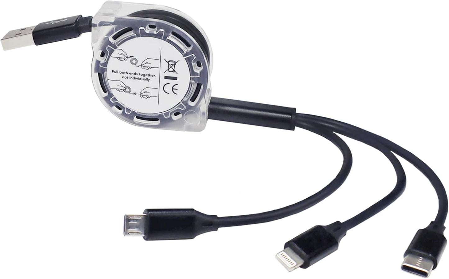 BoxWave D19 MP3 Cable Compatible with RUIZU Bluetooth Player - AllCharge miniSync, Retractable, Portable USB Cable