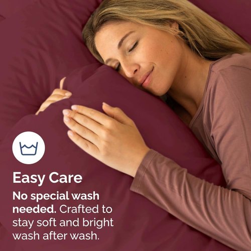 King Pillow Cases by [Brand Name] - Ultra Soft Hotel Quality Covers | Comfy, Wrinkle-Free & Easy Care - 8 Piece Set in Burgundy