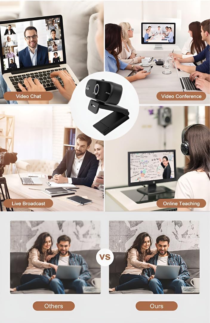 Generic 4K Hprosper Webcam with Microphone for PC, Wide Angle Computer Camera USB Streaming Webcam, Plug & Play