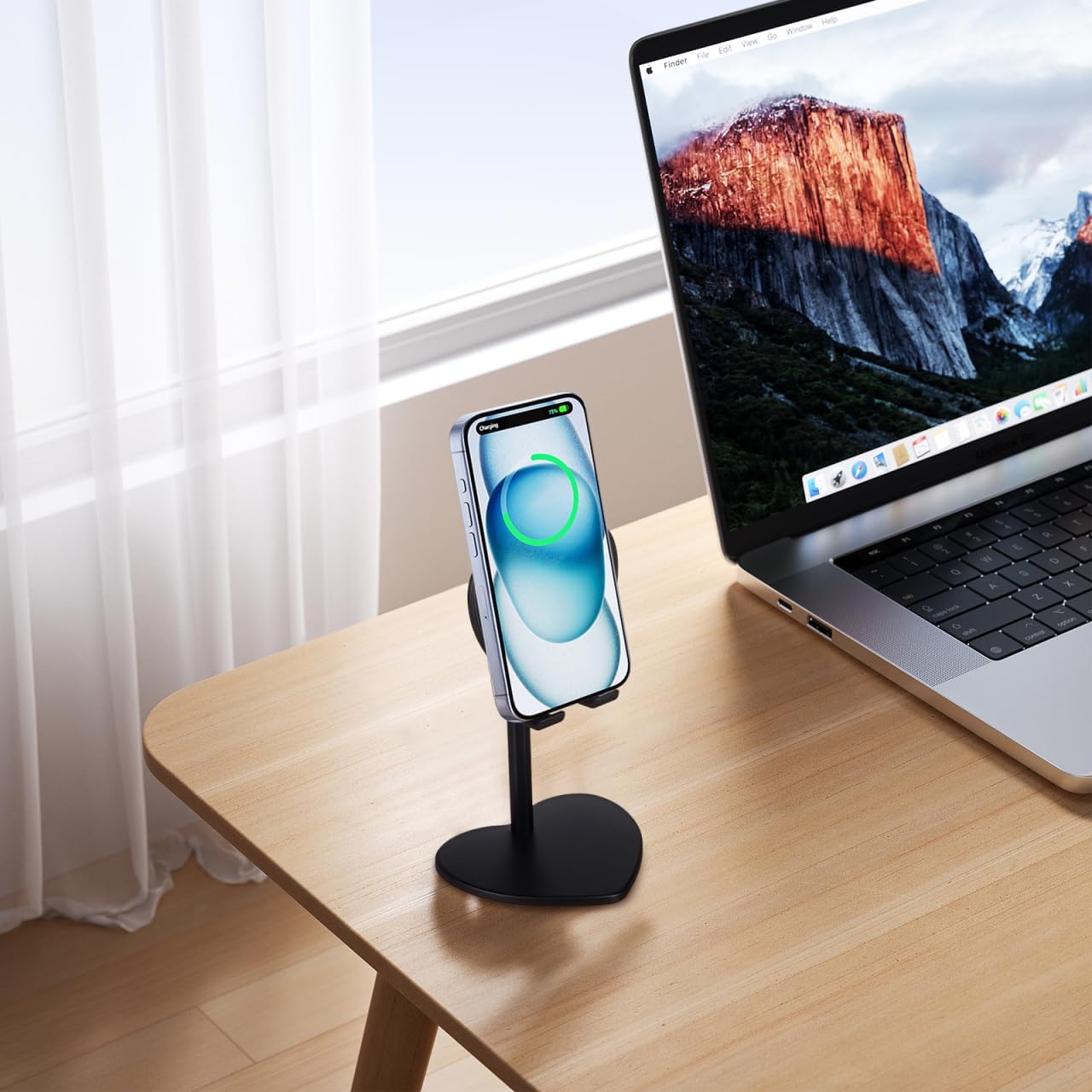 BESTOYARD 7.08 3.93 Inches Heart Shaped Desktop Tablet Stand, Valentine's Day Adjustable Metal Phone Holder for Desk