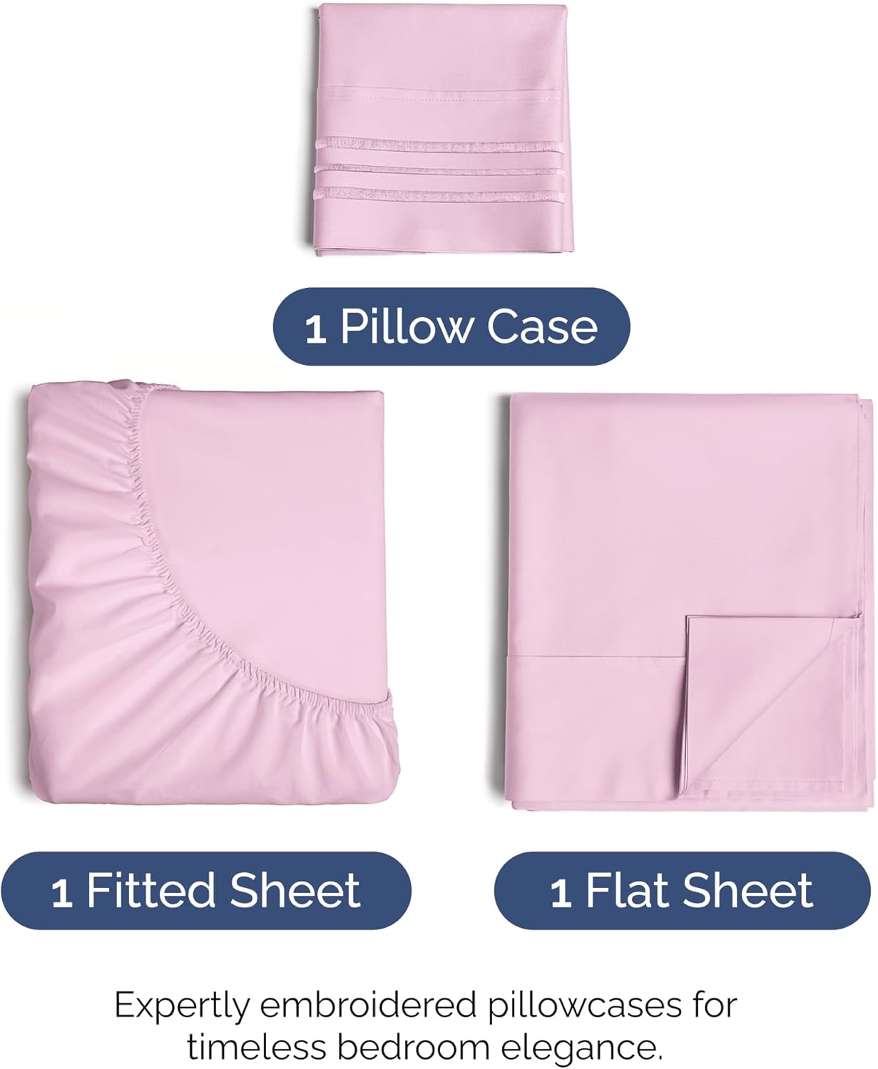 Skiennix Twin XL Sheet Set - Comfy Breathable Cooling Bed Sheets - Luxury Hotel Quality - Light Pink, Deep Pockets, Soft & Wrinkle-Free