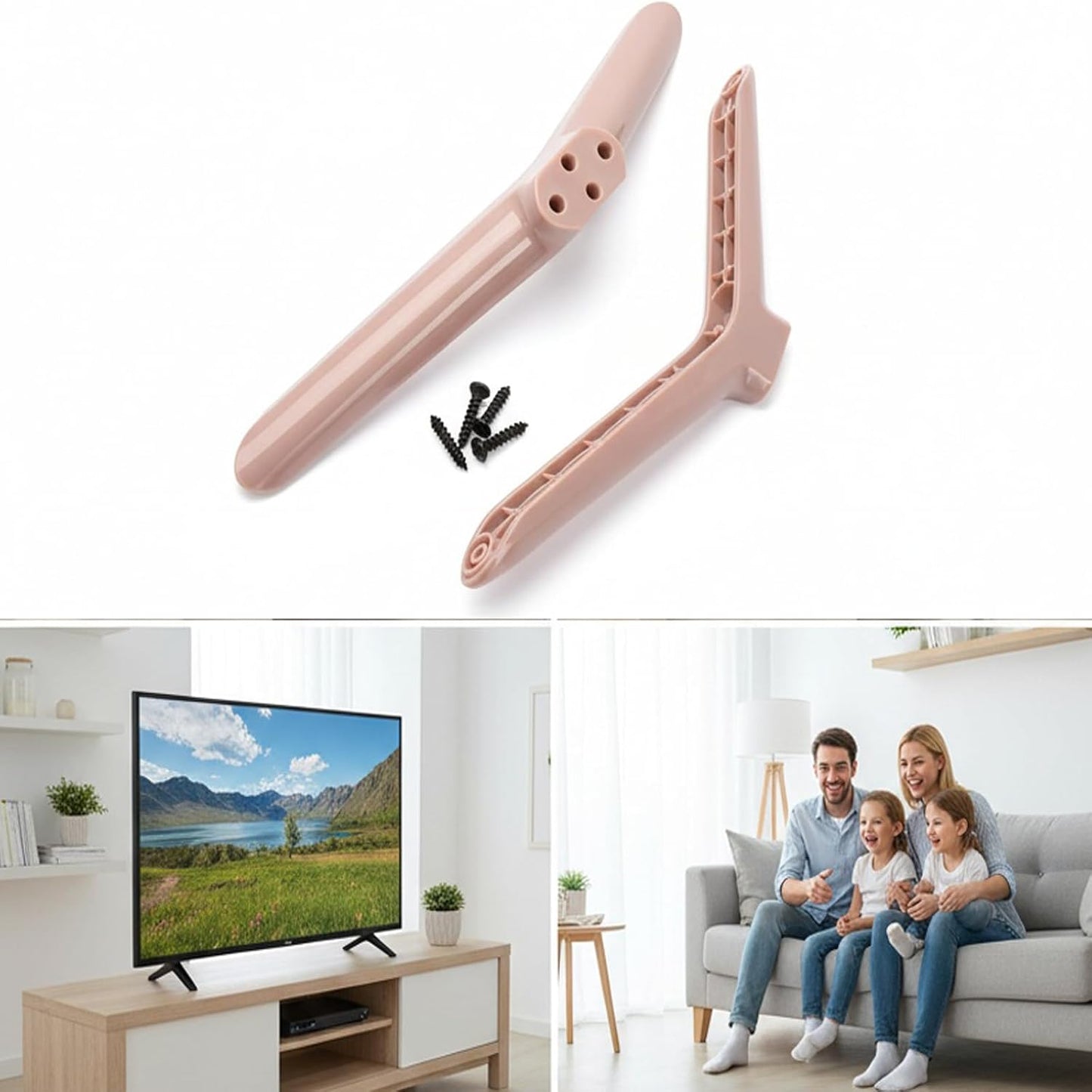 Dranvosk 40Inch 2PCS Universal TV Stand Legs for TVs | Replacement TV Feet with Screws | Easy Install Plastic Mounting