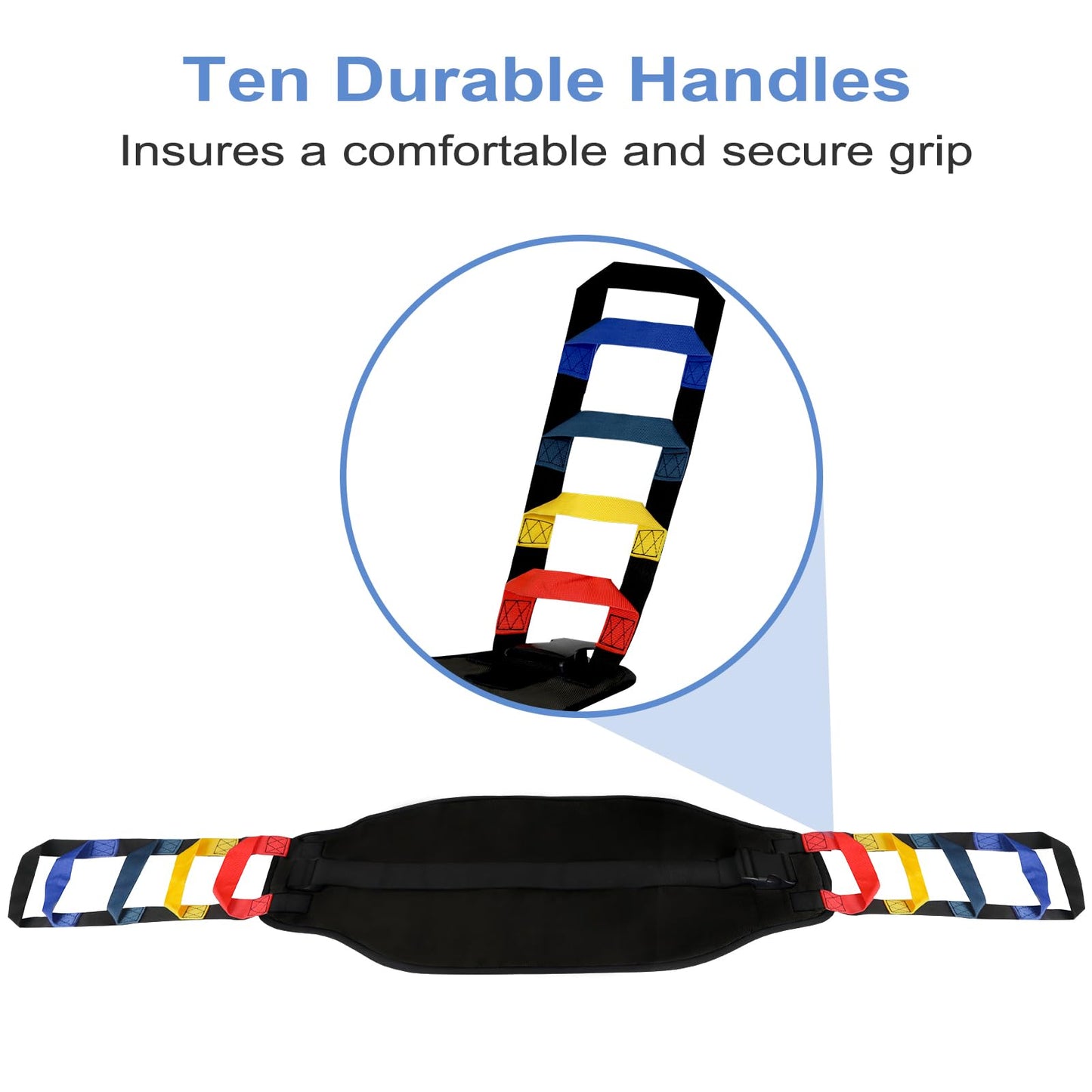 Transfer Sling, Transfer Belt for Elderly, Gait Belts for Seniors, Heavy Duty Patient Lift Belt, Mobility Standing and Lifting Aid for Disabled, Elderly, Injured- Safely Move from Bed and Wheelchair