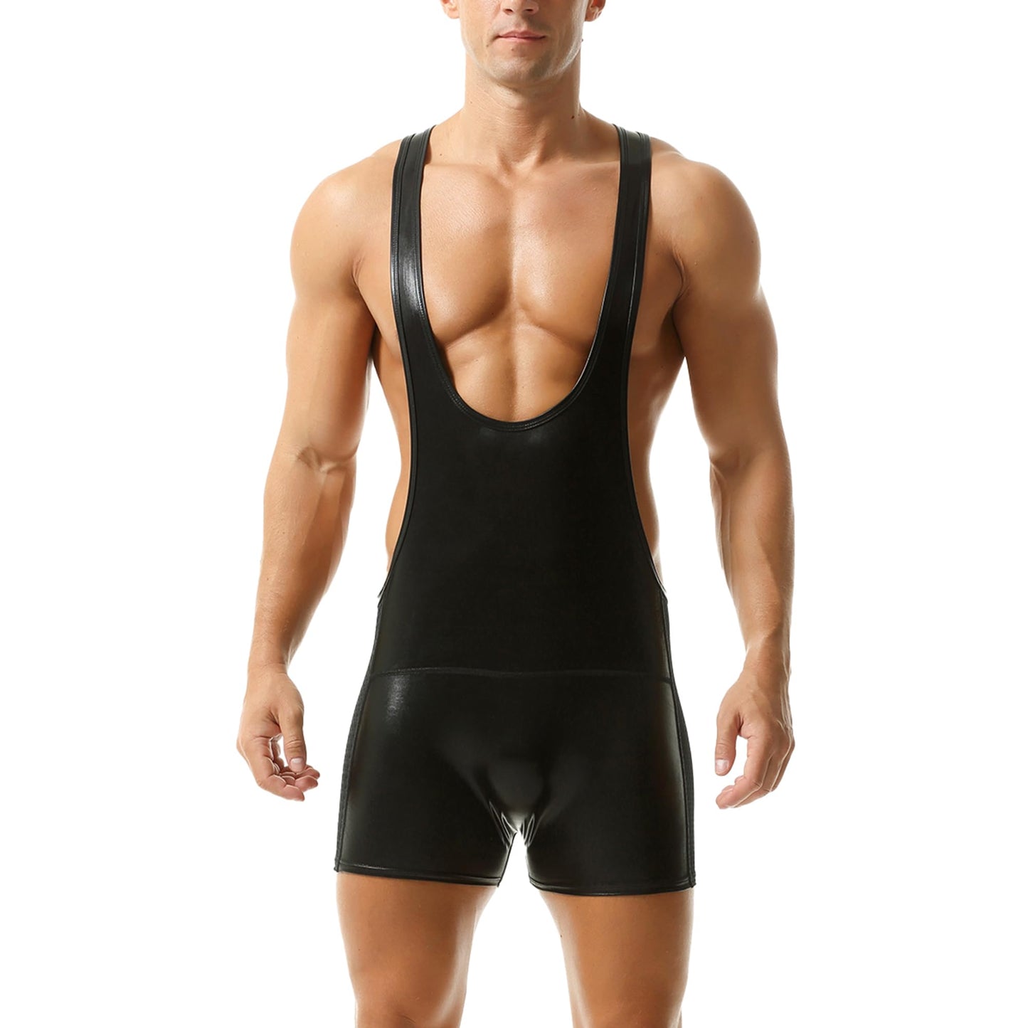 QiaTi Mens Athletic Supporters Sports Underwear Bodysuit Jumpsuit Wrestling Singlet