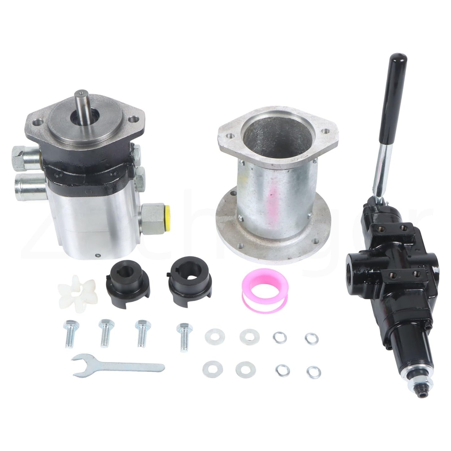 Zachager Hydraulic Log Splitter Pump Kit - 22 GPM 2-stage pump, coupler, mount and hardware - 3/4" NPT outlet, 3600RPM, 3000 PSI, for small engine log splitters