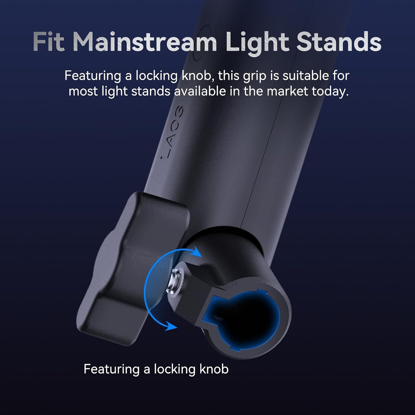 ULANZI LA03 1/4" Light Stand Mount Adapter, Screw Portable Handheld Grip Quick Adjustment for COB Video Light, DSLR