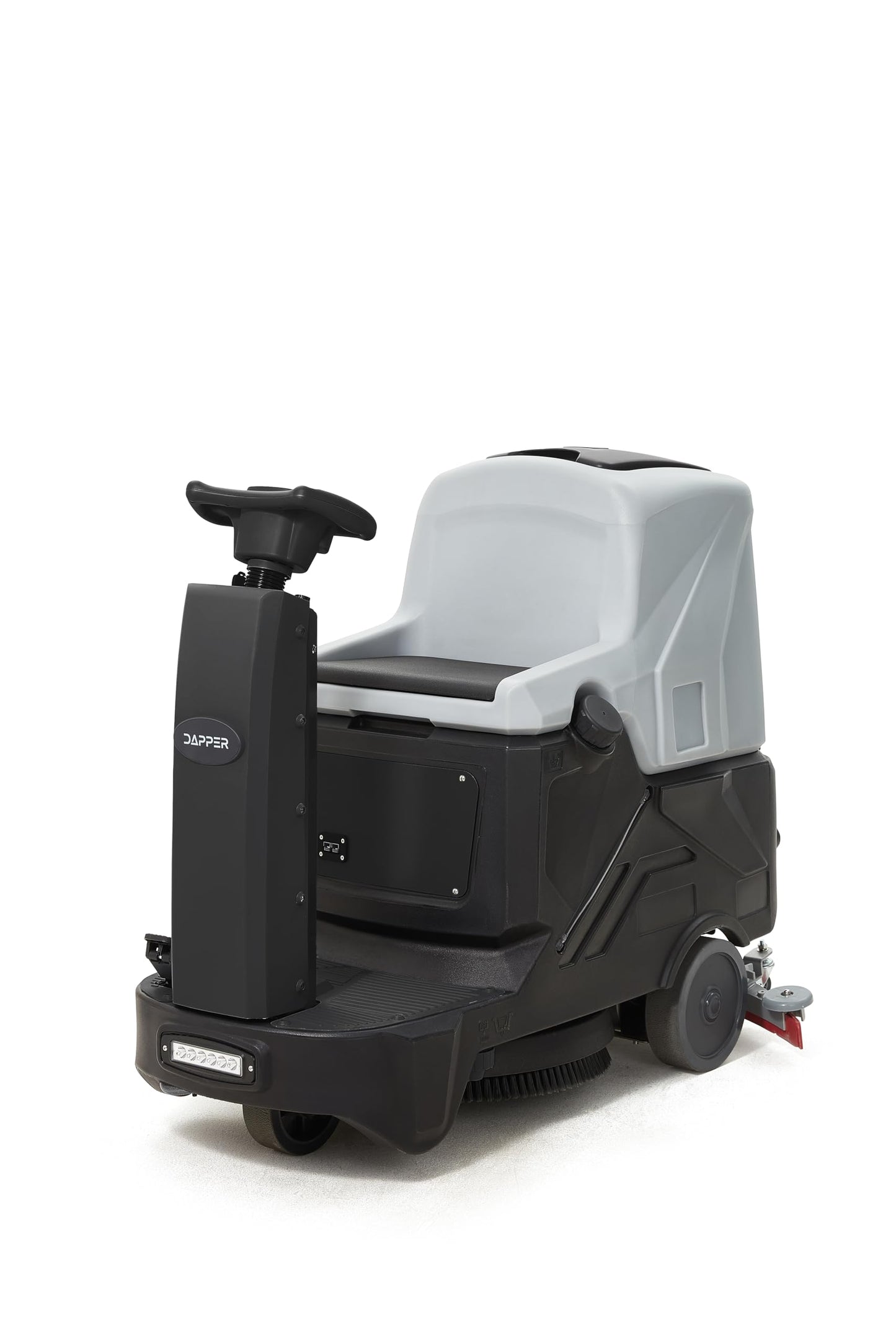 Battery Powered Ride-On Commercial Floor Scrubber Machine, 22" Brush, 31.5" Squeegee Width, 19 gal Solution Tank, 20 gal Recovery Tank, 5 hr Use 7 hr Charge, 200 RPM, 48,400 Sqft/H, Batteries Included